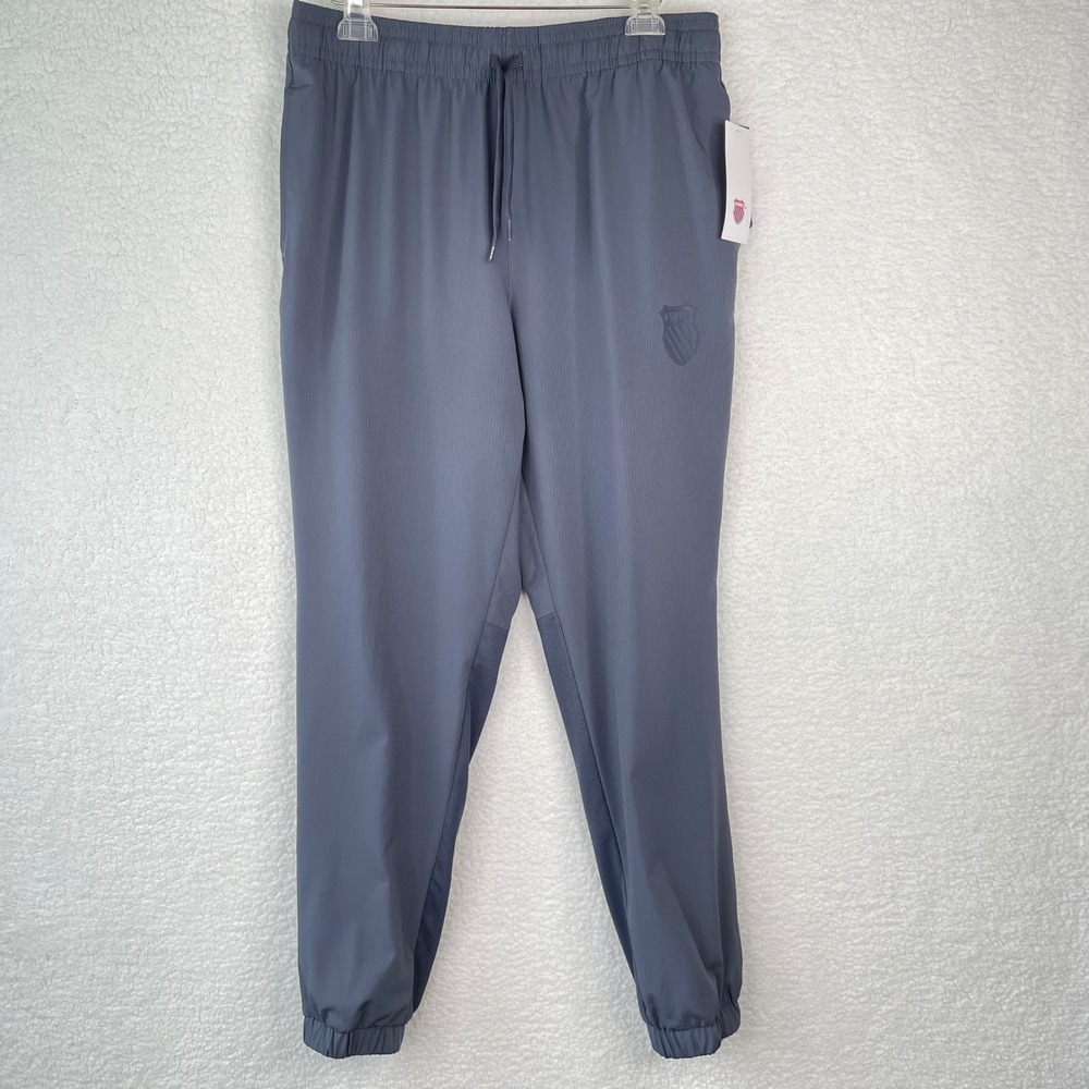 K-Swiss Mens Stretch Woven Jogger Pants Cool Grey Size Large 4193BP01003 NWT